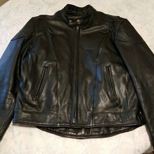 Unisex Leather Motorcycle Jacket Large